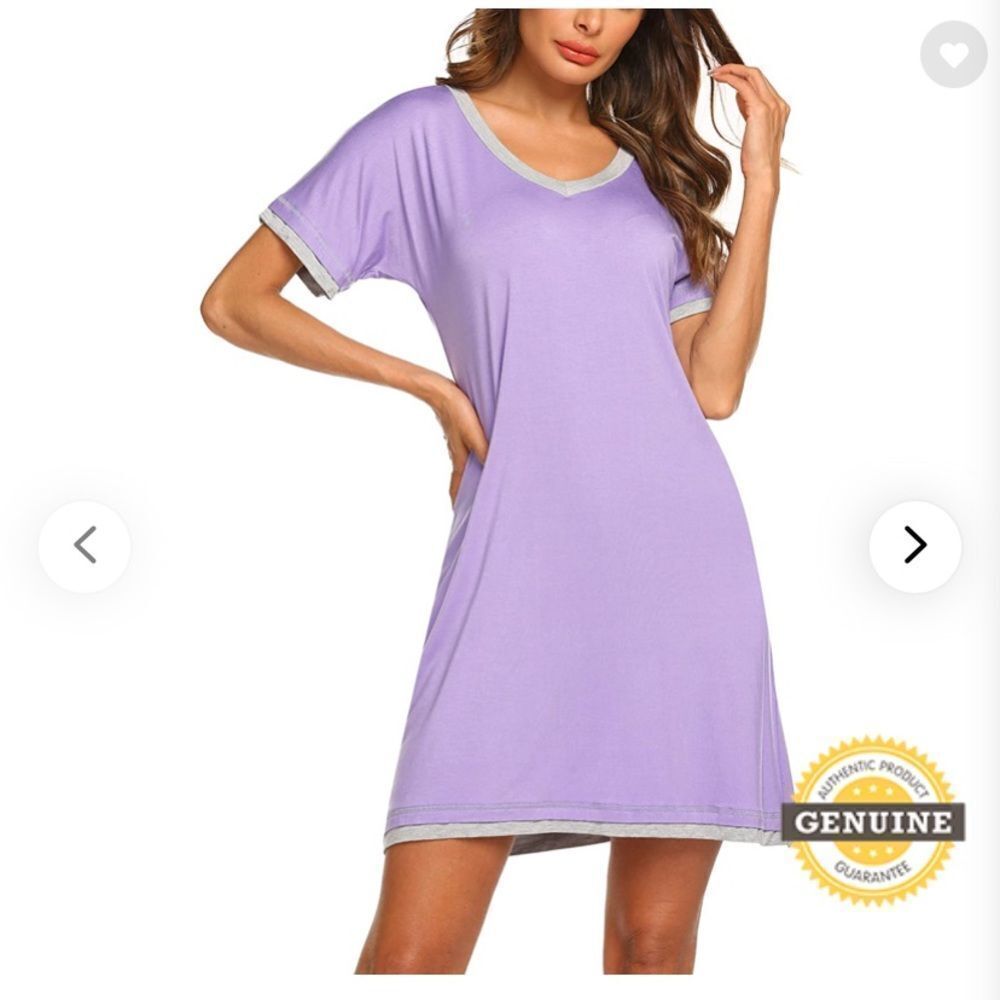 𝅺⭐️nwt Ekouaer Short Sleeve V Neck Nightdress⭐️